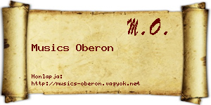Musics Oberon névjegykártya